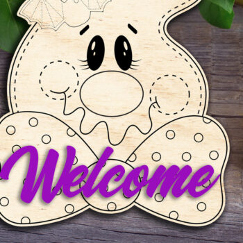 Intra απο ξύλο plywood 3mm-4mm πάχος - Σημάδι καλωσορίσματος φάντασμα Δίασταση 20x20 cm INTRAFABR-30603052 - Image 1