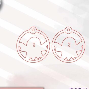 Intra απο ξύλο plywood 3mm-4mm πάχος - Ghosts Laser Earrings Δίασταση 3x3 cm INTRAFABR-73932938 - Image 2