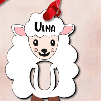 Intra απο ξύλο plywood 3mm-4mm πάχος - Καλάθι δώρου Όνομα ετικέτας Γράμμα U Πασχαλινό  Δίασταση 6x6 cm INTRAFABR-112888819 - Image 2