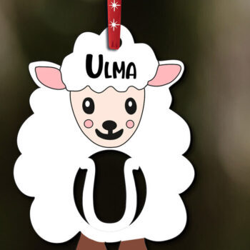 Intra απο ξύλο plywood 3mm-4mm πάχος - Καλάθι δώρου Όνομα ετικέτας Γράμμα U Πασχαλινό  Δίασταση 6x6 cm INTRAFABR-112888819 - Image 3