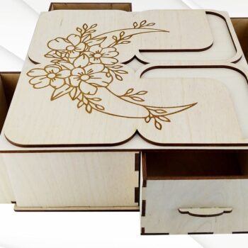 Intra απο ξύλο plywood 3mm-4mm πάχος - Κουτί δώρου 4 σε 1 Δίασταση 206x206 cm INTRAFABR-30328628 - Image 1