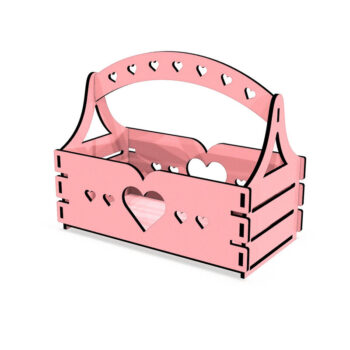 Intra απο ξύλο plywood 3mm-4mm πάχος - Καλάθι δώρου κοπής με λέιζερ Δίασταση 20x20 cm INTRAFABR-108457502 - Image 3