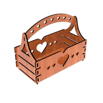 Intra απο ξύλο plywood 3mm-4mm πάχος - Καλάθι δώρου κοπής με λέιζερ Δίασταση 20x20 cm INTRAFABR-108457502 - Image 4