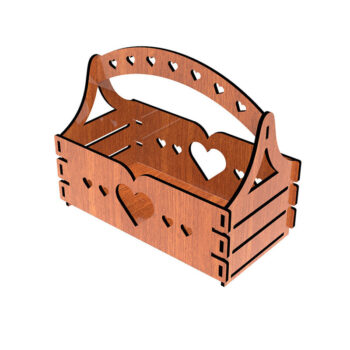 Intra απο ξύλο plywood 3mm-4mm πάχος - Καλάθι δώρου κοπής με λέιζερ Δίασταση 20x20 cm INTRAFABR-108457502 - Image 5