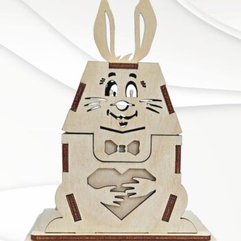 Intra απο ξύλο plywood 3mm-4mm πάχος - Κουτιά δώρου κουνελάκι, θήκη για πασχαλινά αυγά Δίασταση 114x86 cm INTRAFABR-116390266 - Image 2