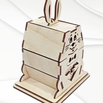 Intra απο ξύλο plywood 3mm-4mm πάχος - Κουτιά δώρου κουνελάκι, θήκη για πασχαλινά αυγά Δίασταση 114x86 cm INTRAFABR-116390266 - Image 4