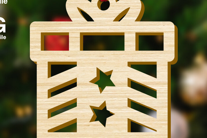 Intra απο ξύλο plywood 3mm-4mm πάχος - Διακόσμηση Χριστουγεννιάτικου Δέντρου Κουτί δώρου Δίασταση 5x4 cm INTRAFABR-48262082