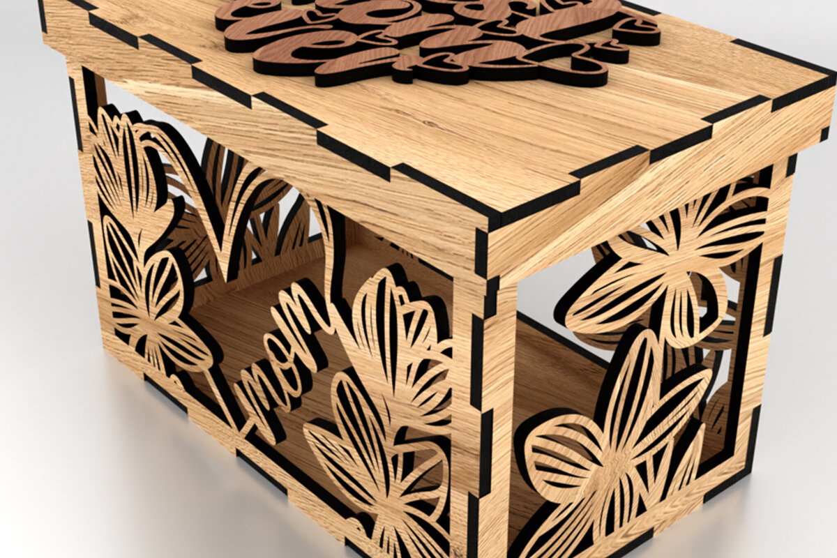 Intra απο ξύλο plywood 3mm-4mm πάχος - Κουτί δώρου για τη μητέρα Δίασταση 2x2 cm INTRAFABR-121655272