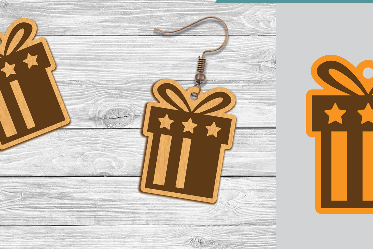 Intra απο ξύλο plywood 3mm-4mm πάχος - Κουτί δώρου Σκουλαρίκια κοπής με λέιζερ  Δίασταση 3x3 cm INTRAFABR-104776620