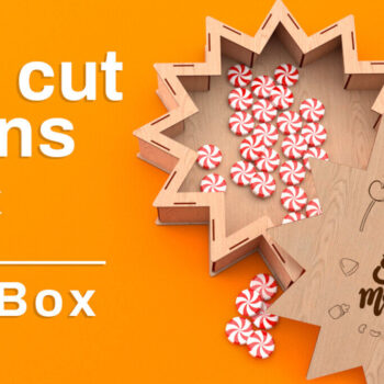 Intra απο ξύλο plywood 3mm-4mm πάχος - Κουτί δώρου,  με λέιζερ,  Glowforge Δίασταση 20x20 cm INTRAFABR-80069278 - Image 1