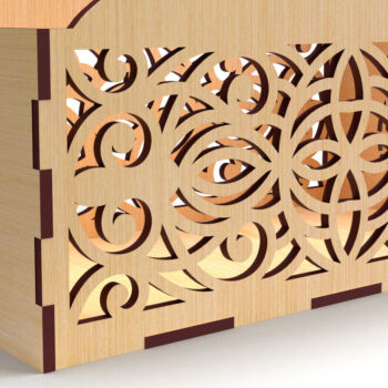 Intra απο ξύλο plywood 3mm-4mm πάχος - Κουτί δώρου Δέσμη Ξύλινου Κουτιού Laser Cut 02 Δίασταση 15x15 cm INTRAFABR-84738876 - Image 6