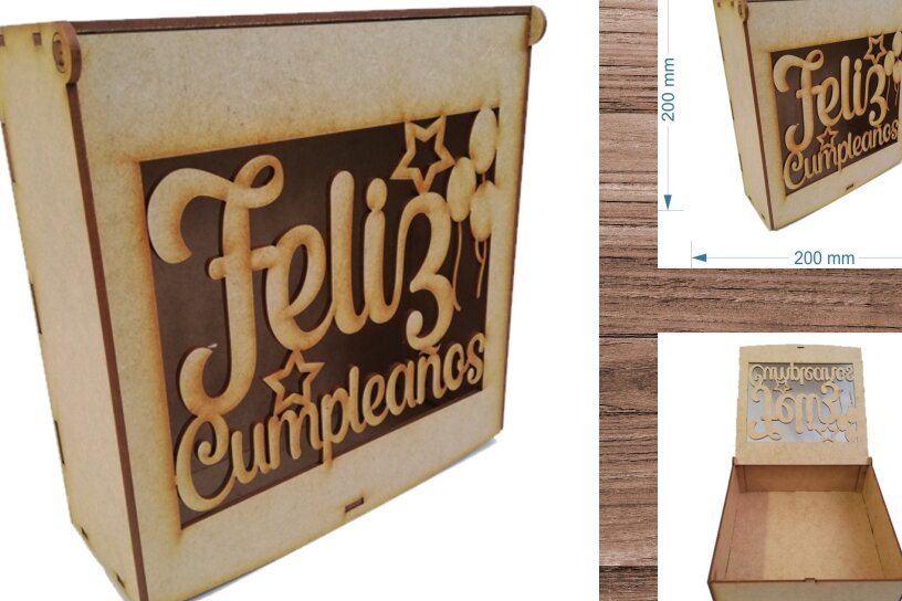 Intra απο ξύλο plywood 3mm-4mm πάχος - Κουτί δώρου - Laser Cut Δίασταση 20x20 cm INTRAFABR-5557166