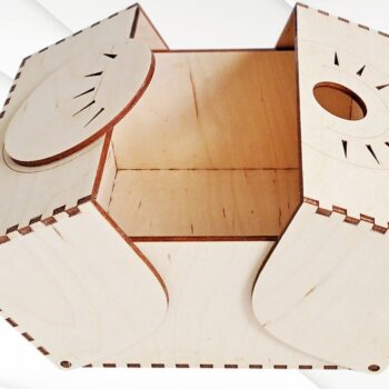 Intra απο ξύλο plywood 3mm-4mm πάχος - Κουτί δώρου Sun Pattern, Design Cut Laser. Δίασταση 133x126 cm INTRAFABR-68147720 - Image 1