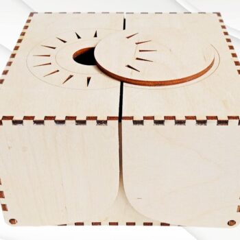 Intra απο ξύλο plywood 3mm-4mm πάχος - Κουτί δώρου Sun Pattern, Design Cut Laser. Δίασταση 133x126 cm INTRAFABR-68147720 - Image 5