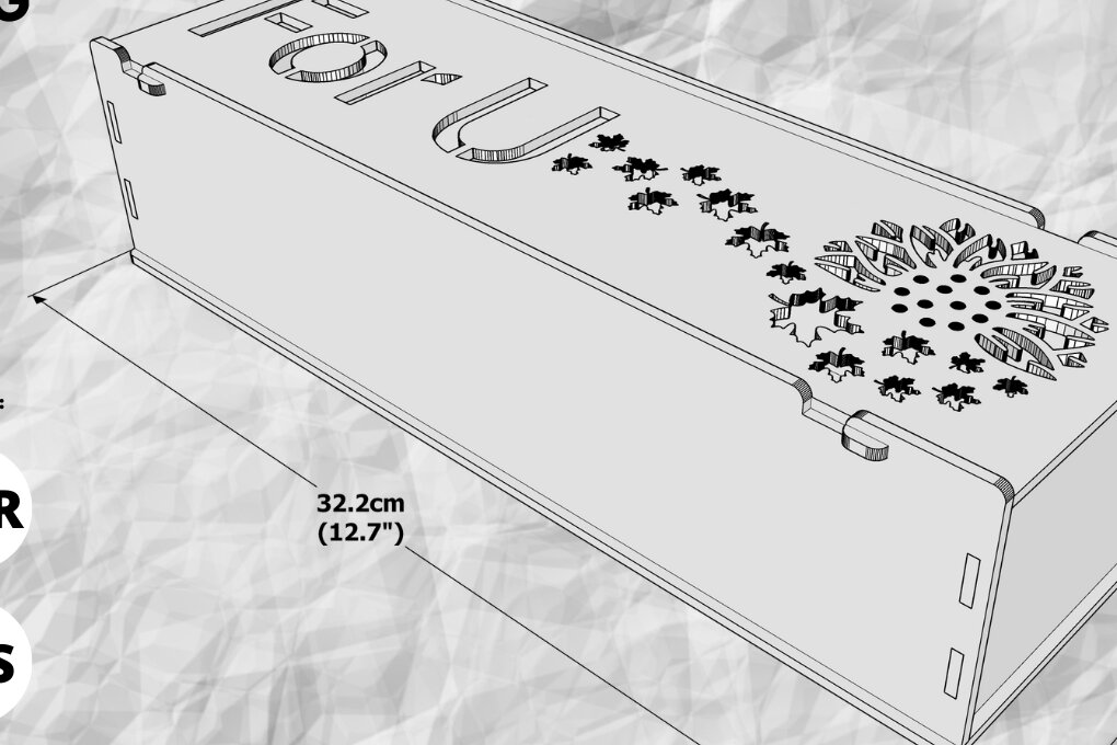 Intra απο ξύλο plywood 3mm-4mm πάχος - Κουτί δώρου, Sunflower, Laser Cut File,  Δίασταση 4x4 cm INTRAFABR-82651577