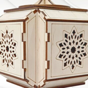 Intra απο ξύλο plywood 3mm-4mm πάχος - Κουτί δώρου με καπάκι, σχέδιο κοπής με λέιζερ Δίασταση 112x112 cm INTRAFABR-117333110 - Image 2