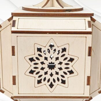 Intra απο ξύλο plywood 3mm-4mm πάχος - Κουτί δώρου με καπάκι, σχέδιο κοπής με λέιζερ Δίασταση 112x112 cm INTRAFABR-117333110 - Image 3