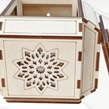 Intra απο ξύλο plywood 3mm-4mm πάχος - Κουτί δώρου με καπάκι, σχέδιο κοπής με λέιζερ Δίασταση 112x112 cm INTRAFABR-117333110 - Image 5