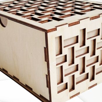 Intra απο ξύλο plywood 3mm-4mm πάχος - Κουτί δώρου με μοτίβο πλακιδίων Δίασταση 127x178 cm INTRAFABR-61276333 - Image 2