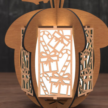 Intra απο ξύλο plywood 3mm-4mm πάχος - Φανάρι κουκουνάρι δώρου & καραμελών  Δίασταση 30x20 cm INTRAFABR-109048336 - Image 1