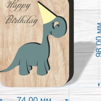 Intra απο ξύλο plywood 3mm-4mm πάχος - Θήκη δωροκάρτας Dinosaur , Laser Cut Δίασταση 20x20 cm INTRAFABR-73746692 - Image 4