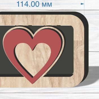Intra απο ξύλο plywood 3mm-4mm πάχος - Κάτοχος δωροκάρτας Heart , Valentines D Δίασταση 20x20 cm INTRAFABR-87002660 - Image 3