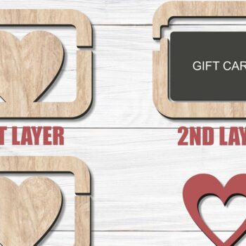 Intra απο ξύλο plywood 3mm-4mm πάχος - Κάτοχος δωροκάρτας Heart , Valentines D Δίασταση 20x20 cm INTRAFABR-87002660 - Image 4