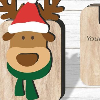 Intra απο ξύλο plywood 3mm-4mm πάχος - Θήκη δωροκάρτας Reindeer , Laser Cut Δίασταση 15x15 cm INTRAFABR-84082755 - Image 1