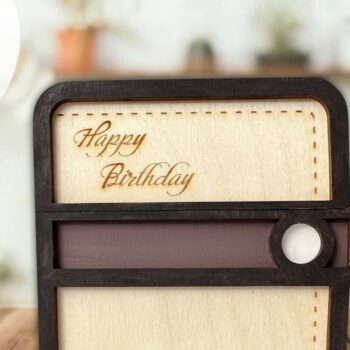 Intra απο ξύλο plywood 3mm-4mm πάχος - Πορτοφόλι με δωροκάρτα, Χρόνια Πολλά Δίασταση 20x20 cm INTRAFABR-98598327 - Image 1