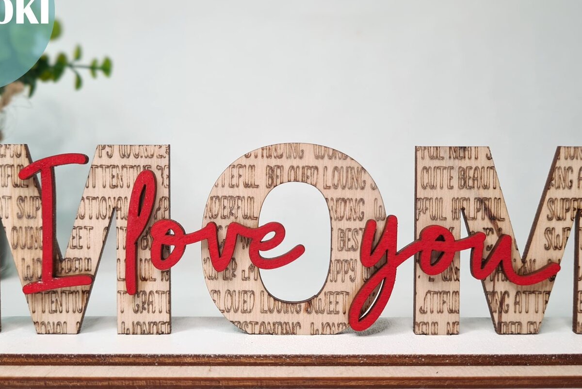 Intra απο ξύλο plywood 3mm-4mm πάχος - Δωροκάρτα με Laser Cut  για την Ημέρα της Μητέρας Δίασταση 30x20 cm INTRAFABR-66799446