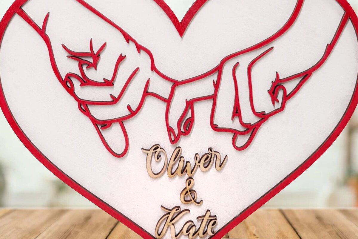 Intra απο ξύλο plywood 3mm-4mm πάχος - Δωροκάρτα για την ημέρα του Αγίου Βαλεντίνου Δίασταση 20x20 cm INTRAFABR-86850115