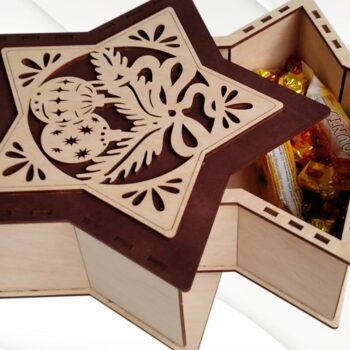 Intra απο ξύλο plywood 3mm-4mm πάχος - Μοτίβο χριστουγεννιάτικου κουτιού δώρου για Δίασταση 209x219 cm INTRAFABR-75907992 - Image 1