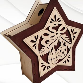 Intra απο ξύλο plywood 3mm-4mm πάχος - Μοτίβο χριστουγεννιάτικου κουτιού δώρου για Δίασταση 209x219 cm INTRAFABR-75907992 - Image 2