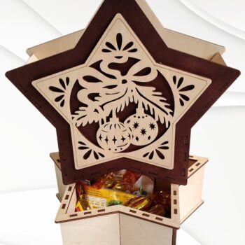 Intra απο ξύλο plywood 3mm-4mm πάχος - Μοτίβο χριστουγεννιάτικου κουτιού δώρου για Δίασταση 209x219 cm INTRAFABR-75907992 - Image 3