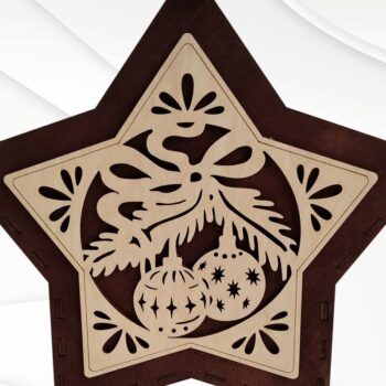 Intra απο ξύλο plywood 3mm-4mm πάχος - Μοτίβο χριστουγεννιάτικου κουτιού δώρου για Δίασταση 209x219 cm INTRAFABR-75907992 - Image 4