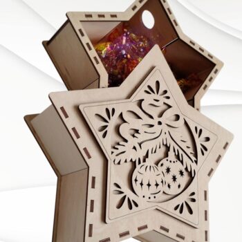 Intra απο ξύλο plywood 3mm-4mm πάχος - Μοτίβο χριστουγεννιάτικου κουτιού δώρου για Δίασταση 209x219 cm INTRAFABR-75907992 - Image 8