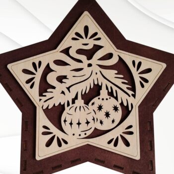 Intra απο ξύλο plywood 3mm-4mm πάχος - Μοτίβο χριστουγεννιάτικου κουτιού δώρου για Δίασταση 209x219 cm INTRAFABR-75907992 - Image 9