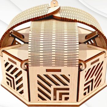 Intra απο ξύλο plywood 3mm-4mm πάχος - Κουτί κοσμημάτων δώρου, Σχέδιο κοπής με λέιζερ Δίασταση 133x133 cm INTRAFABR-121532650 - Image 1