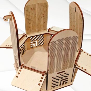 Intra απο ξύλο plywood 3mm-4mm πάχος - Κουτί κοσμημάτων δώρου, Σχέδιο κοπής με λέιζερ Δίασταση 133x133 cm INTRAFABR-121532650 - Image 2