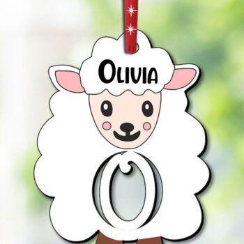 Intra απο ξύλο plywood 3mm-4mm πάχος - Ετικέτα δώρου Γράμμα O Πρόβατο Πασχαλινό Στολίδι Δίασταση 6x6 cm INTRAFABR-112776259 - Image 2