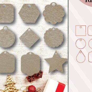 Intra απο ξύλο plywood 3mm-4mm πάχος - Πακέτο ετικετών δώρου Δίασταση 20x20 cm INTRAFABR-74342579 - Image 1
