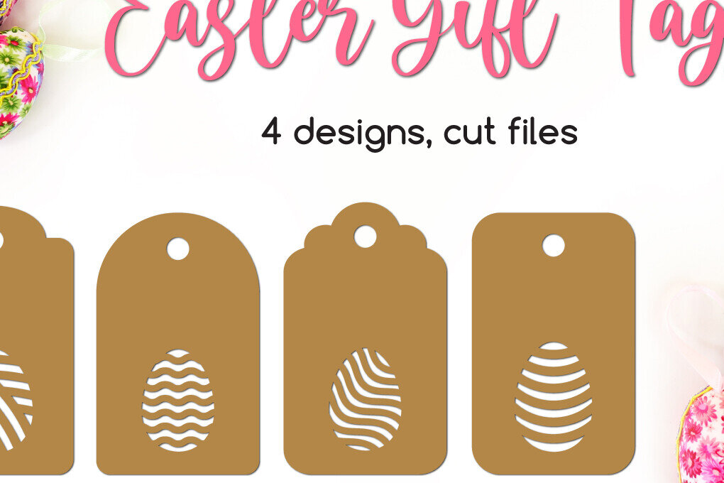 Intra απο ξύλο plywood 3mm-4mm πάχος - Ετικέτες δώρου με Πασχαλινά αυγά  Cut Files Δίασταση 15x15 cm INTRAFABR-117523072