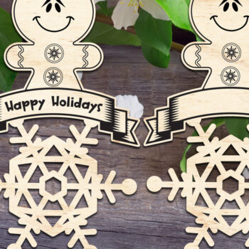 Intra απο ξύλο plywood 3mm-4mm πάχος - Στολίδι Ginger Breadman Flake Δίασταση 6x6 cm INTRAFABR-85571040 - Image 1