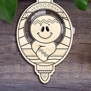 Intra απο ξύλο plywood 3mm-4mm πάχος - Χριστουγεννιάτικο στολίδι με τζίντζερ Δίασταση 6x6 cm INTRAFABR-31508933