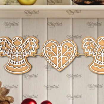 Intra απο ξύλο plywood 3mm-4mm πάχος - Σχέδιο κοπής με λέιζερ Banner με μελόψωμο Δίασταση 30x20 cm INTRAFABR-107115440 - Image 1