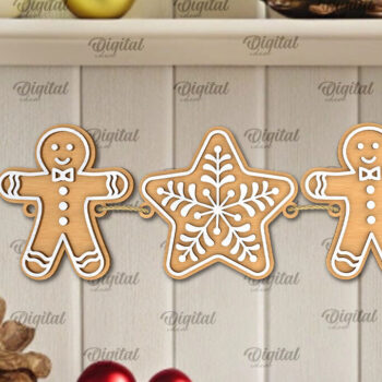 Intra απο ξύλο plywood 3mm-4mm πάχος - Σχέδιο κοπής με λέιζερ Banner με μελόψωμο Δίασταση 30x20 cm INTRAFABR-107115551 - Image 1