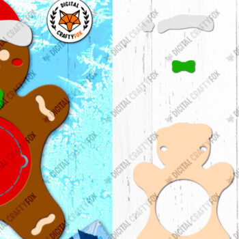 Intra απο ξύλο plywood 3mm-4mm πάχος - Gingerbread Candy Dome, 3D Christmas Δίασταση 26x14 cm INTRAFABR-79991741 - Image 2