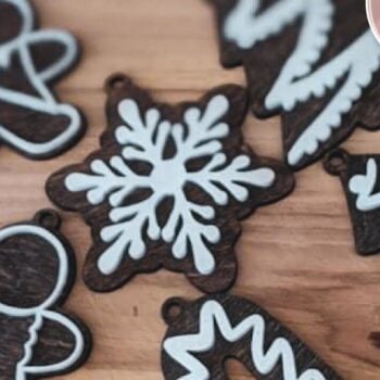 Intra απο ξύλο plywood 3mm-4mm πάχος - Στολίδια για μπισκότα με μελόψωμο  Δίασταση 6x6 cm INTRAFABR-72019101 - Image 1