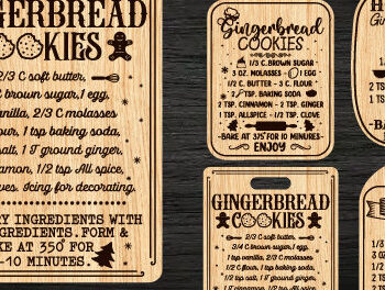 Intra απο ξύλο plywood 3mm-4mm πάχος - Πίνακας κοπής συνταγής για μπισκότα μελόψωμο Δίασταση 40x50 cm INTRAFABR-77146911 - Image 1