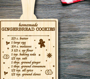 Intra απο ξύλο plywood 3mm-4mm πάχος - Συνταγή για μπισκότα μελόψωμο  Δίασταση 30x20 cm INTRAFABR-108634299